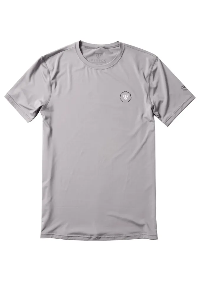 Wetsuit Tops and Lycra Easy Seas Eco Short Sleeve Lycra Rash Guard GREY 8211 Vissla Men Wetsuit Tops and Lycra Easy Seas Eco Short Sleeve Lycra Rash Guard GREY 8211 Vissla Men