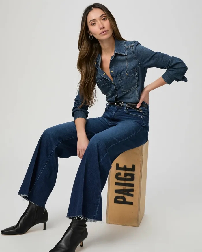 Wide Leg PAIGE Women Anessa 31 Inch Wide Leg Jean 8211 Sonica