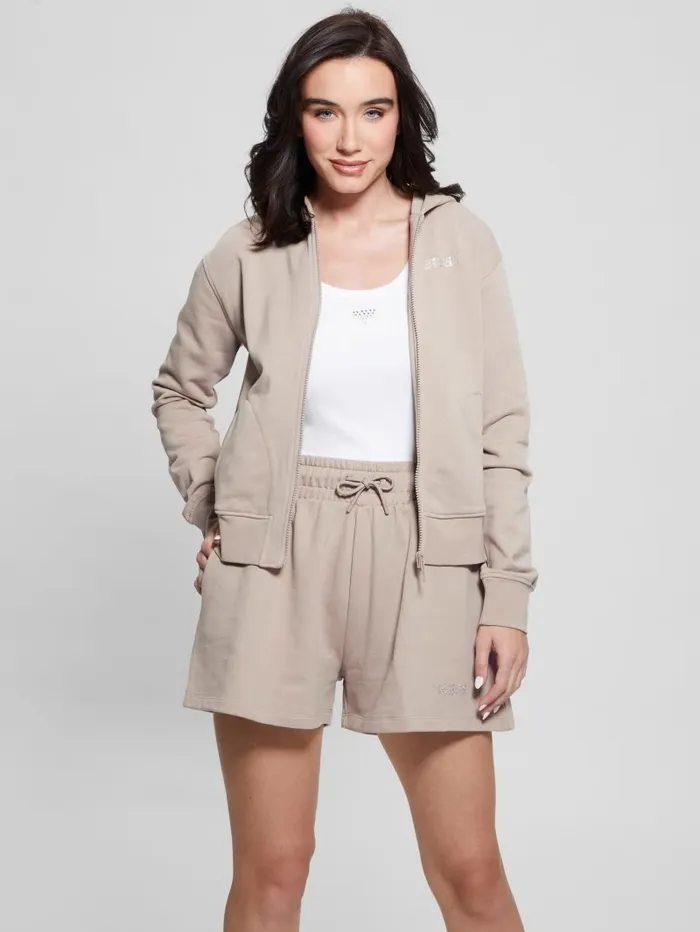 Women Activewear GUESS Eleanora Zip Hoodie Summer Clay