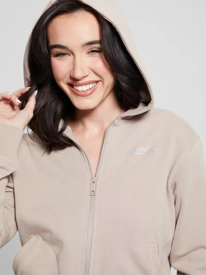 Women Activewear GUESS Eleanora Zip Hoodie Summer Clay Women Activewear GUESS Eleanora Zip Hoodie Summer Clay