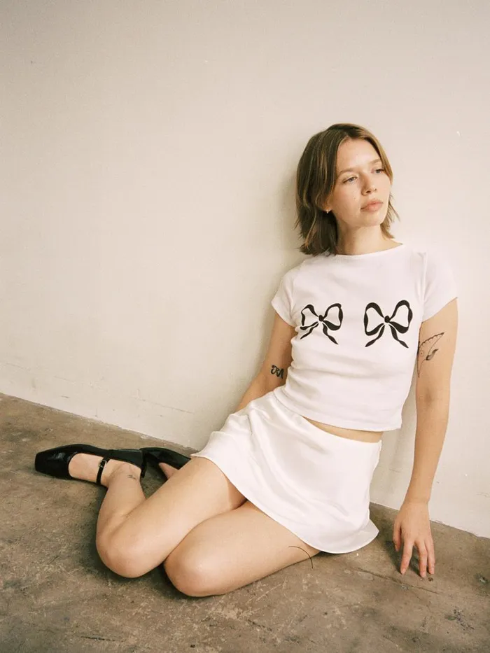 Women Alex Tee Double Bows Lisa Says Gah Tops