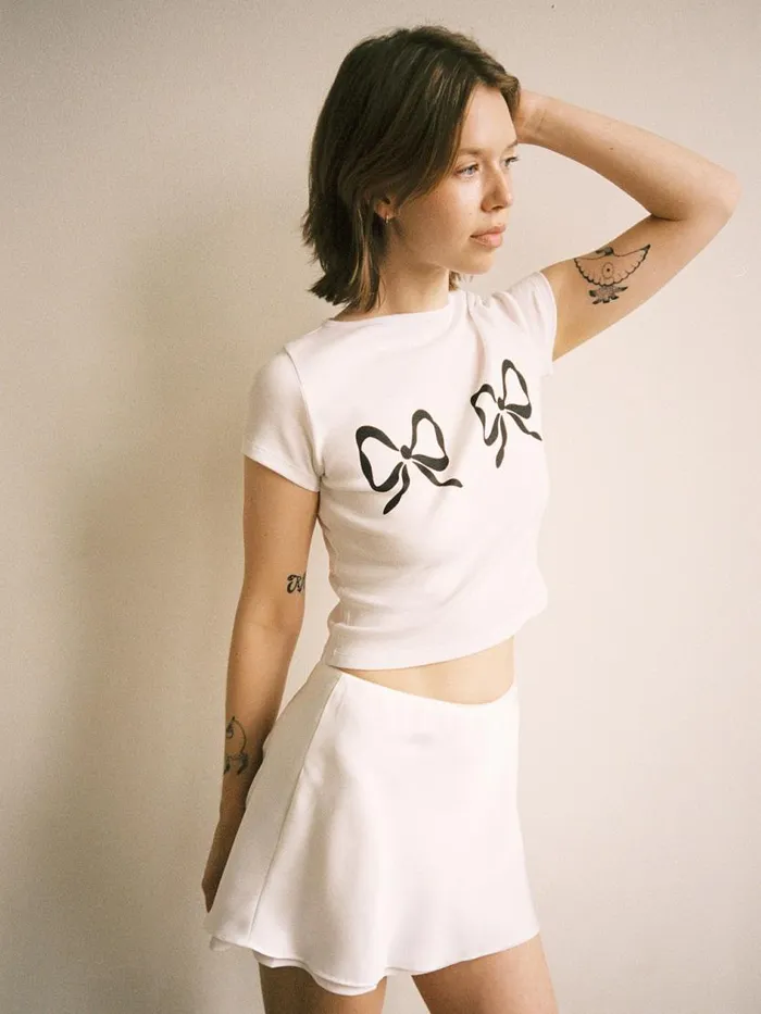 Women Alex Tee Double Bows Lisa Says Gah Tops