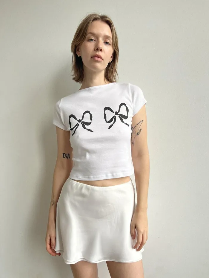 Women Alex Tee Double Bows Lisa Says Gah Tops