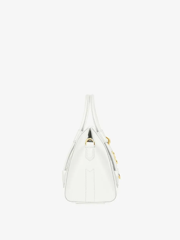 Women Antigona Givenchy Mini Antigona Lock Bag In Box Leather Ivory