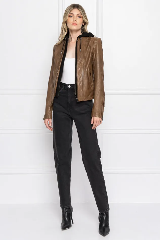 Women ARLETTE Leather Biker Jacket Rawhide LAMARQUE Leather Jackets Women ARLETTE Leather Biker Jacket Rawhide LAMARQUE Leather Jackets