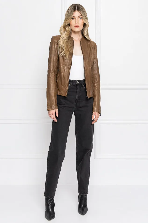Women ARLETTE Leather Biker Jacket Rawhide LAMARQUE Leather Jackets Women ARLETTE Leather Biker Jacket Rawhide LAMARQUE Leather Jackets