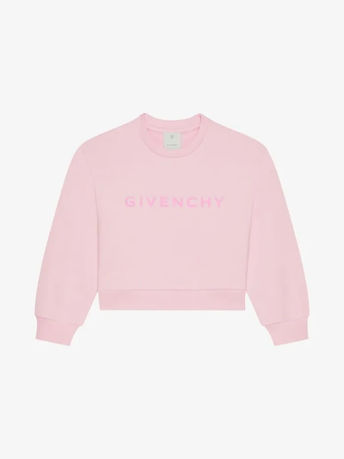 Women Baby 1 Month To 3 Years Givenchy GIVENCHY Archetype Cropped Sweatshirt In Fleece Light Pink Women Baby 1 Month To 3 Years Givenchy GIVENCHY Archetype Cropped Sweatshirt In Fleece Light Pink