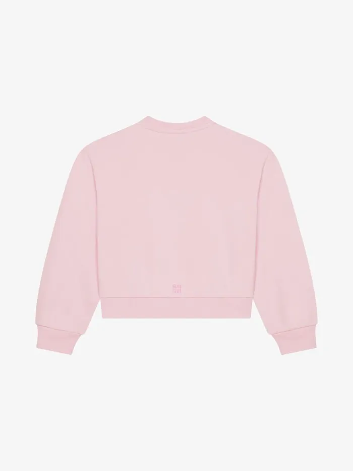 Women Baby 1 Month To 3 Years Givenchy GIVENCHY Archetype Cropped Sweatshirt In Fleece Light Pink