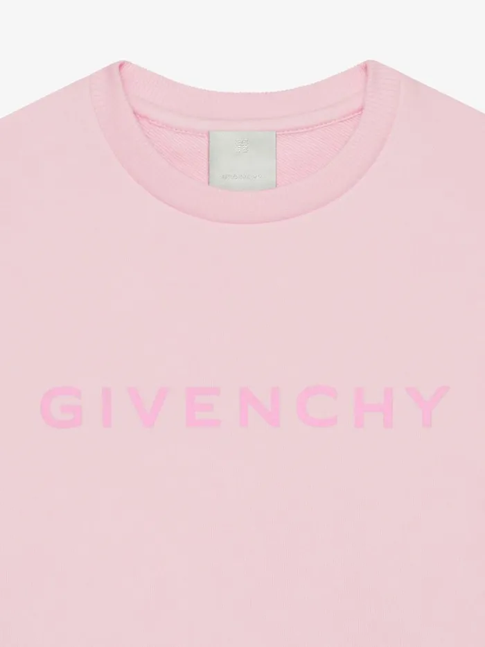 Women Baby 1 Month To 3 Years Givenchy GIVENCHY Archetype Cropped Sweatshirt In Fleece Light Pink