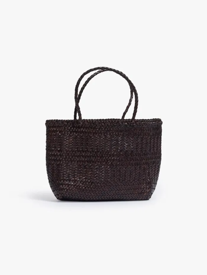 Women Bags Mother Denim Mini Leather Bag Marrone Scuro