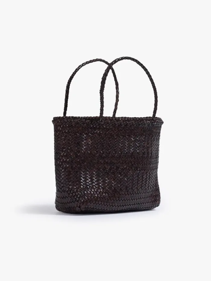 Women Bags Mother Denim Mini Leather Bag Marrone Scuro