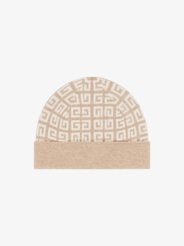 Women Beanies and Caps Givenchy 4G Double Sided Beanie In Wool And Cashmere Sisal