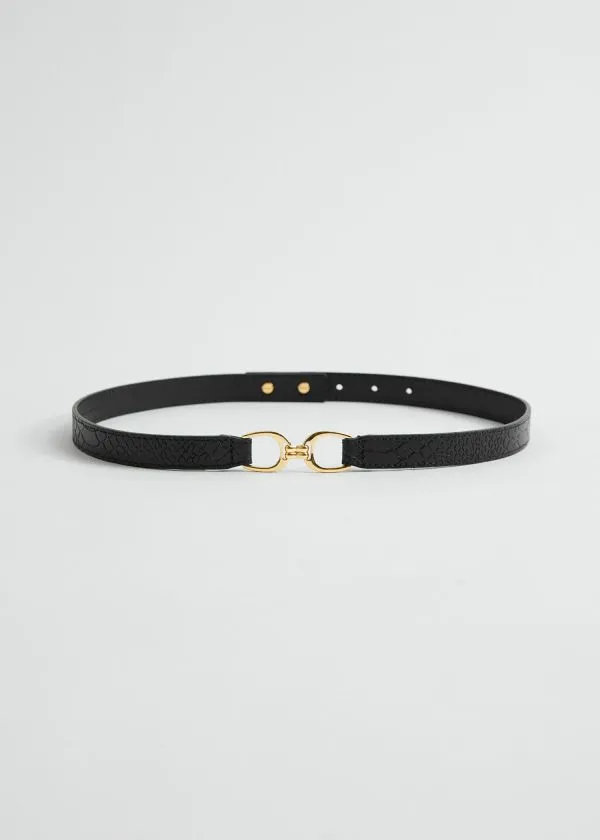 Women Belts and Other Stories MidWaist Leather Belt Black