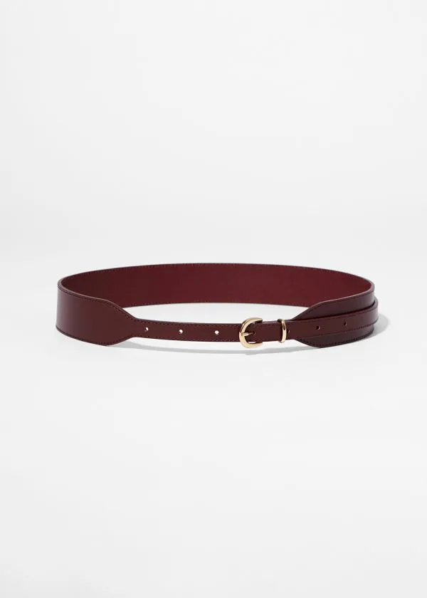 Women Belts and Other Stories Wide Waist Belt Burgundy