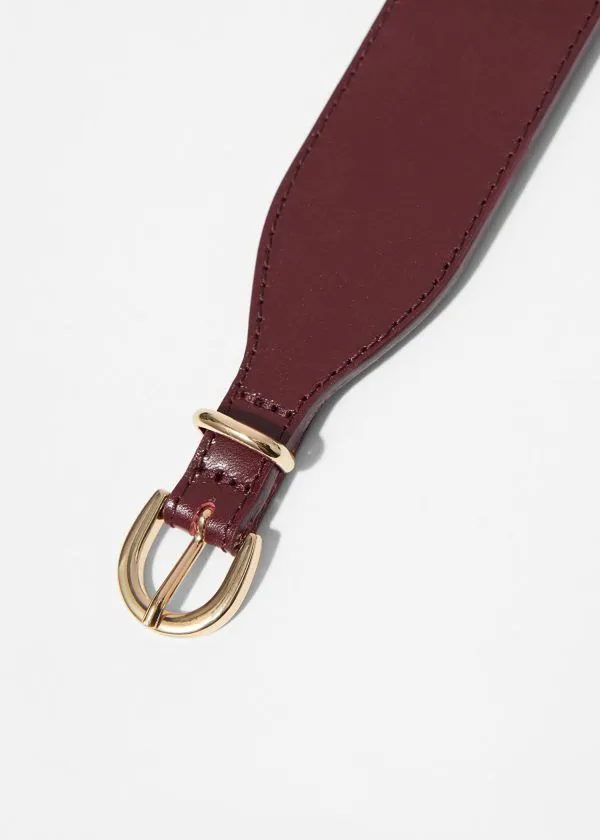 Women Belts and Other Stories Wide Waist Belt Burgundy