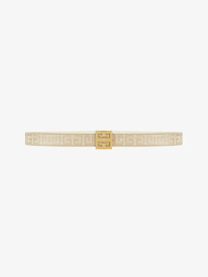 Women Belts Givenchy 4G Reversible Belt In Coated Canvas Natural Beige
