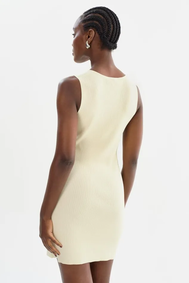 Women BENDITA Knit Dress Lemon Icing LAMARQUE Dresses Women BENDITA Knit Dress Lemon Icing LAMARQUE Dresses