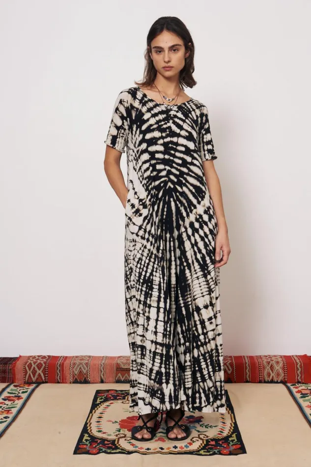 Women Black And Dirty White Bantu Maxi Dress Raquel Allegra Dresses