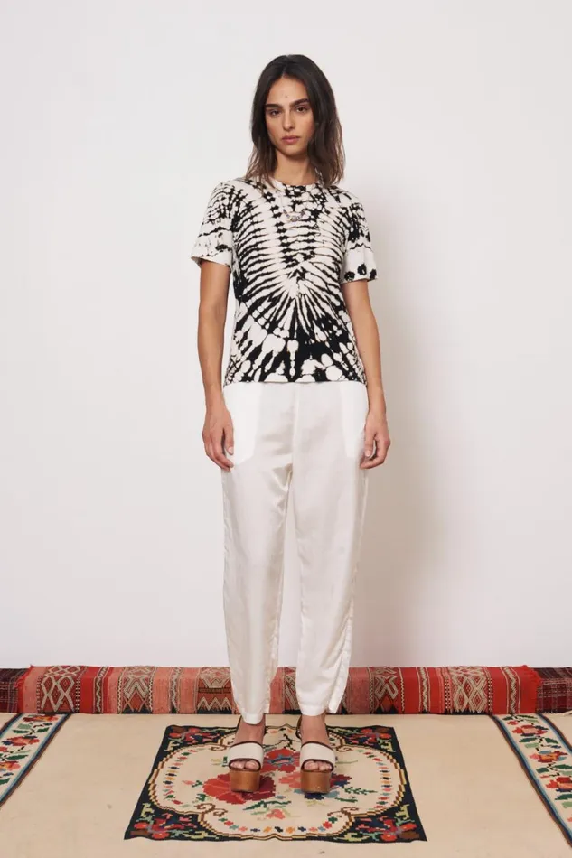 Women Black And Dirty White Boy Tee Raquel Allegra Tops