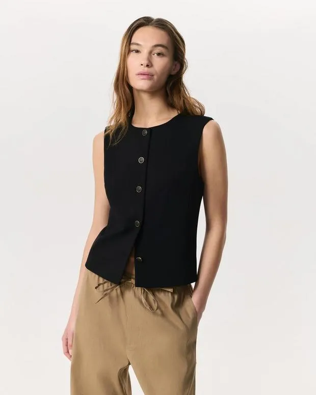 Women Blazers and Vests rag and bone Irina Ponte Vest Black