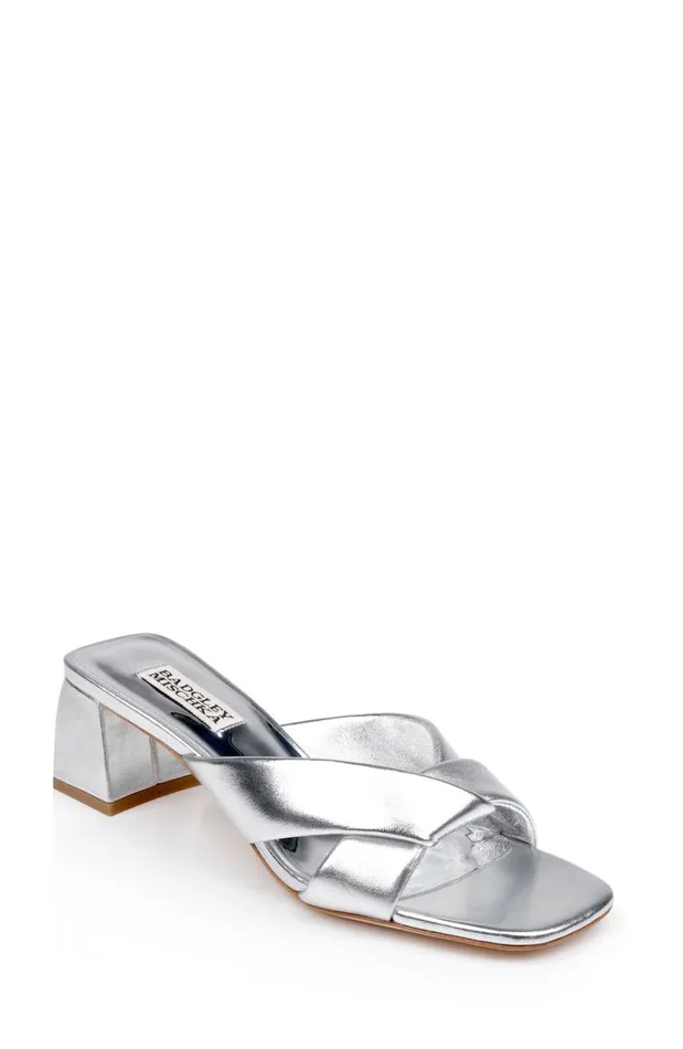 Women Block Heels Badgley Mischka Briella Ii Metallic Crisscross Strap Block Heel Mules Light Bronze Women Block Heels Badgley Mischka Briella Ii Metallic Crisscross Strap Block Heel Mules Light Bronze