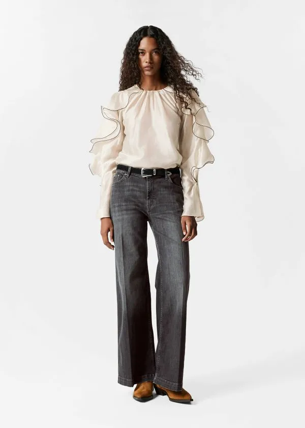 Women Blouses and Shirts and Other Stories Flounced Blouse Cream