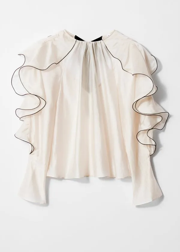 Women Blouses and Shirts and Other Stories Flounced Blouse Cream