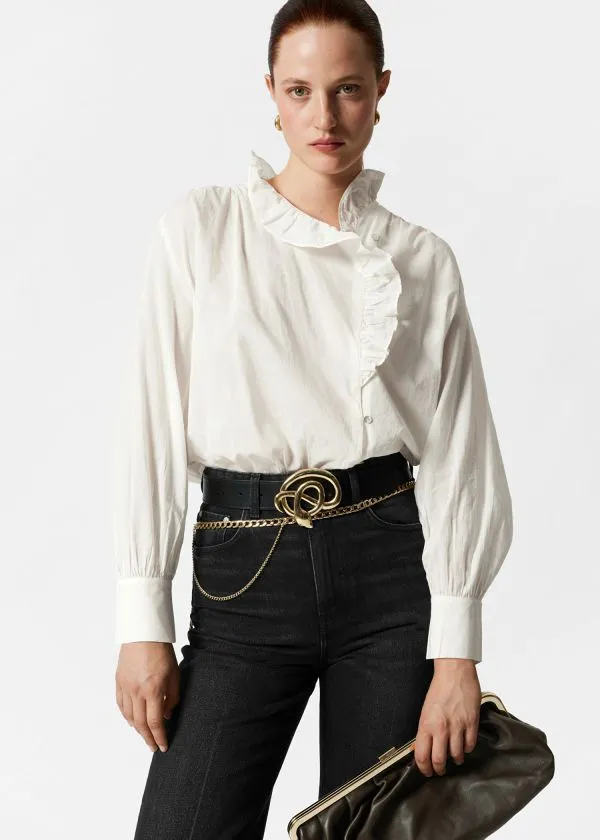 Women Blouses and Shirts and Other Stories Frilled Blouse White