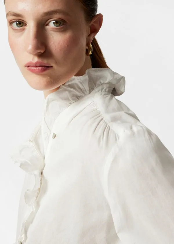 Women Blouses and Shirts and Other Stories Frilled Blouse White