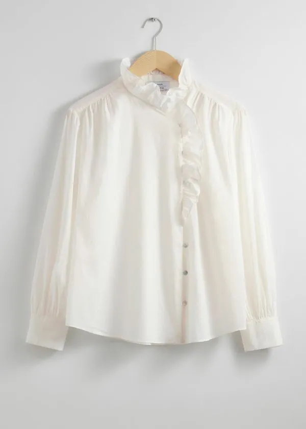 Women Blouses and Shirts and Other Stories Frilled Blouse White