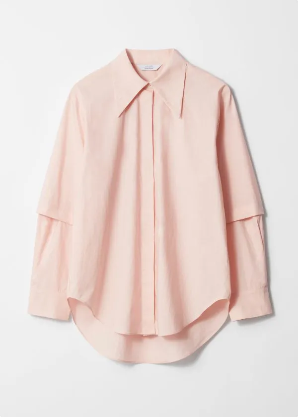 Women Blouses and Shirts and Other Stories LayeredSleeve Shirt Pink