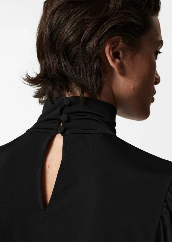 Women Blouses and Shirts and Other Stories Mock Neck Blouse Black