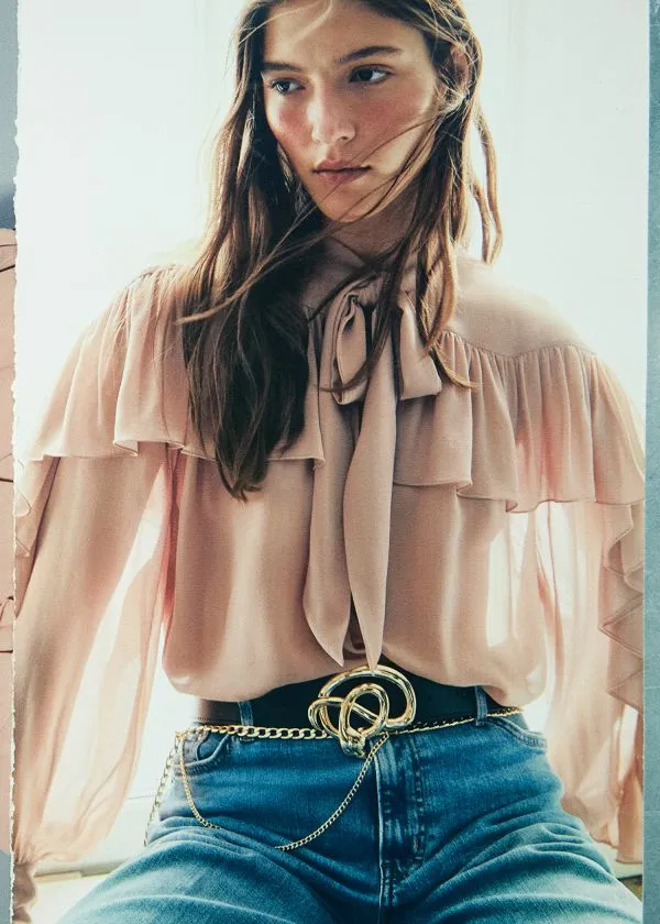 Women Blouses and Shirts and Other Stories Ruffled BowDetailed Blouse Beige