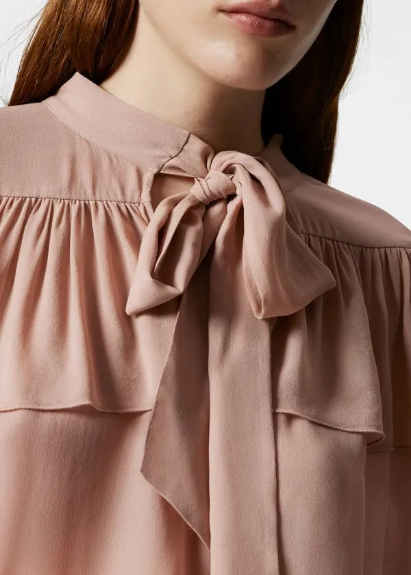 Women Blouses and Shirts and Other Stories Ruffled BowDetailed Blouse Beige