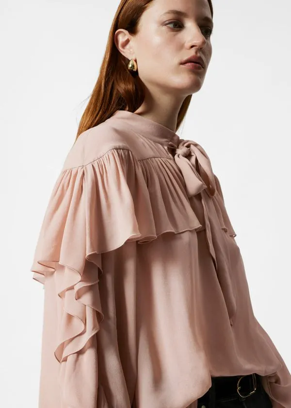 Women Blouses and Shirts and Other Stories Ruffled BowDetailed Blouse Beige