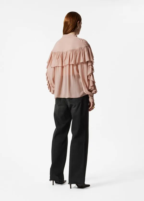 Women Blouses and Shirts and Other Stories Ruffled BowDetailed Blouse Beige