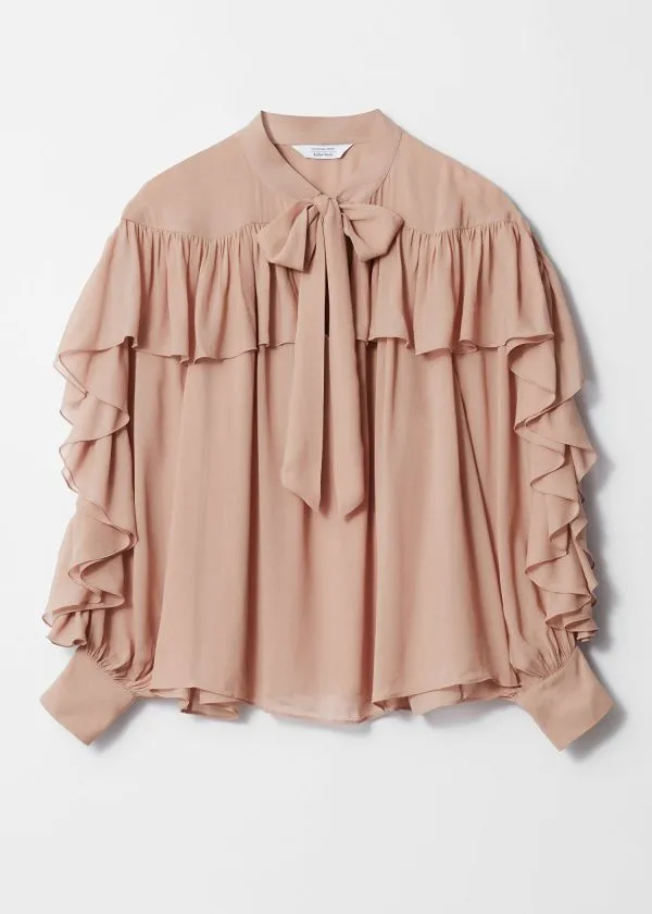 Women Blouses and Shirts and Other Stories Ruffled BowDetailed Blouse Beige