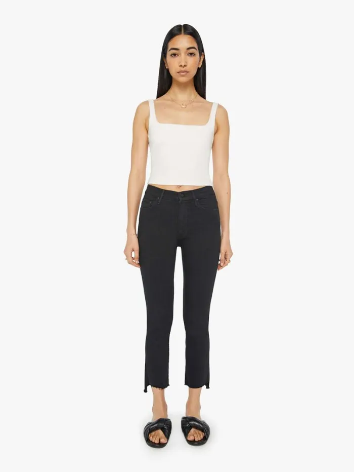 Women Bootcut Mother Denim The Insider Crop Step Fray Wash Not Guilty