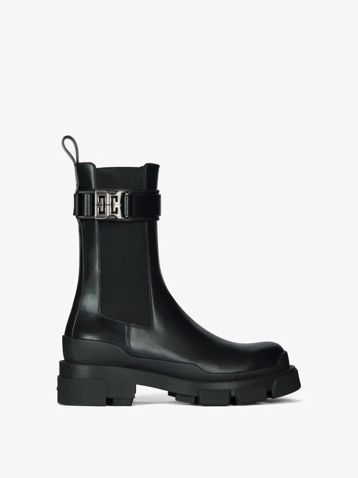 Women Boots and Booties Givenchy Terra Chelsea Boots In Leather Black
