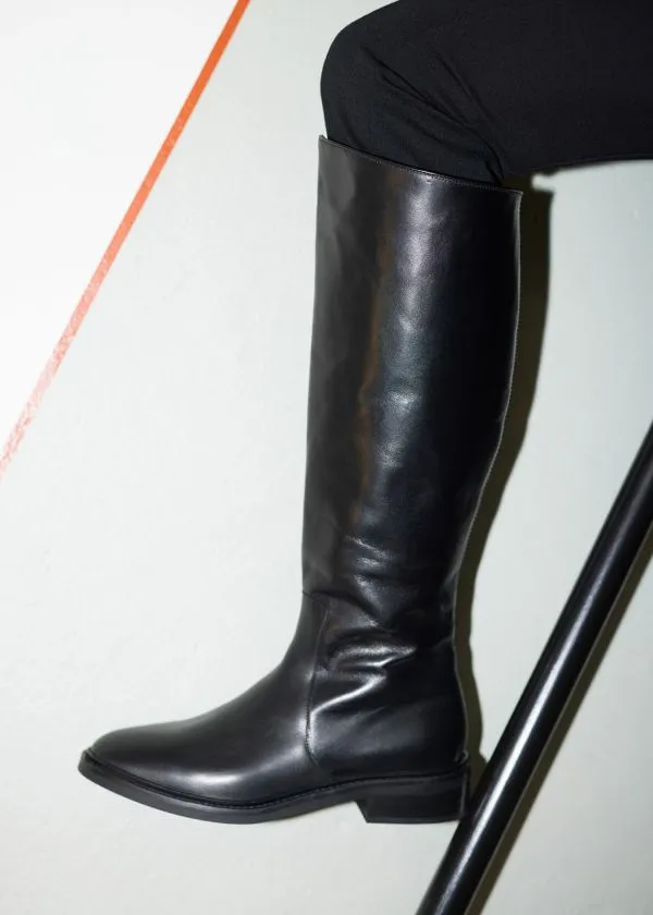 Women Boots and Other Stories Leather Equestrian Boots Black