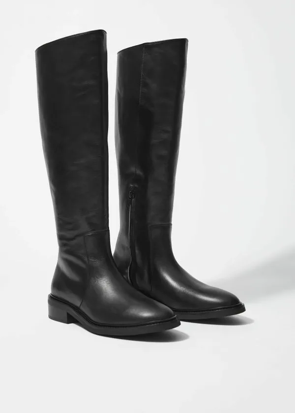 Women Boots and Other Stories Leather Equestrian Boots Black