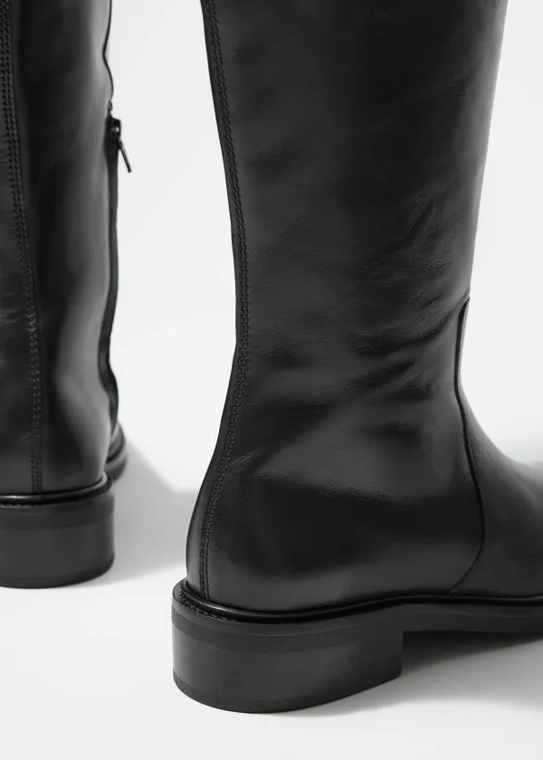 Women Boots and Other Stories Leather Equestrian Boots Black