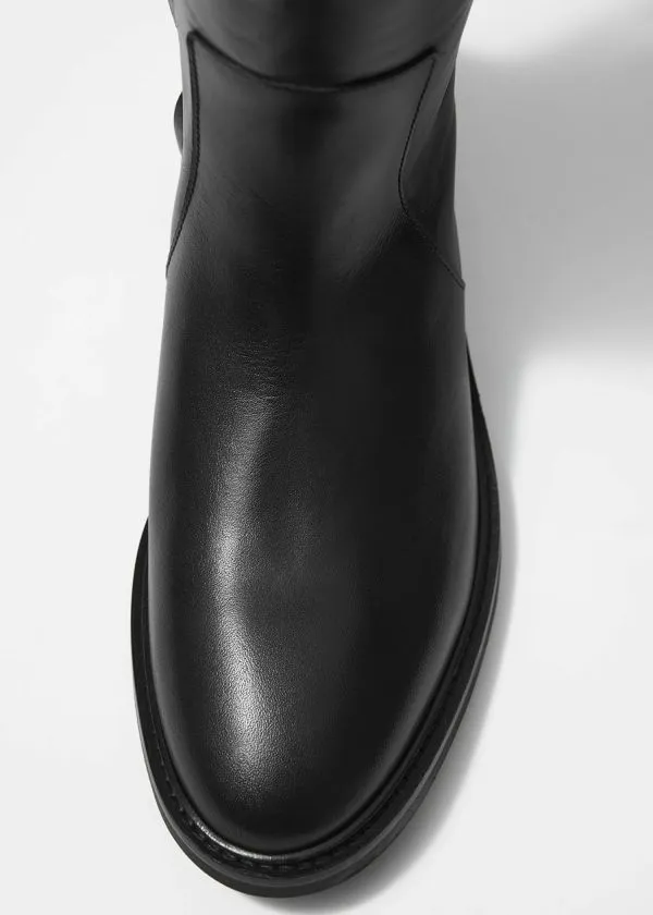 Women Boots and Other Stories Leather Equestrian Boots Black