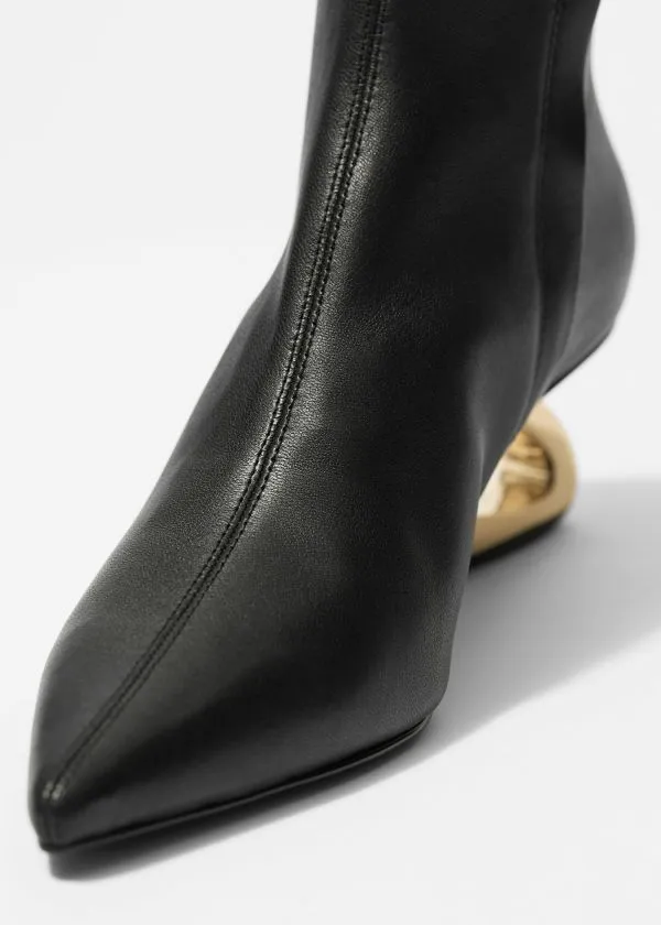 Women Boots and Other Stories Sculptural Heel Ankle Boots Black