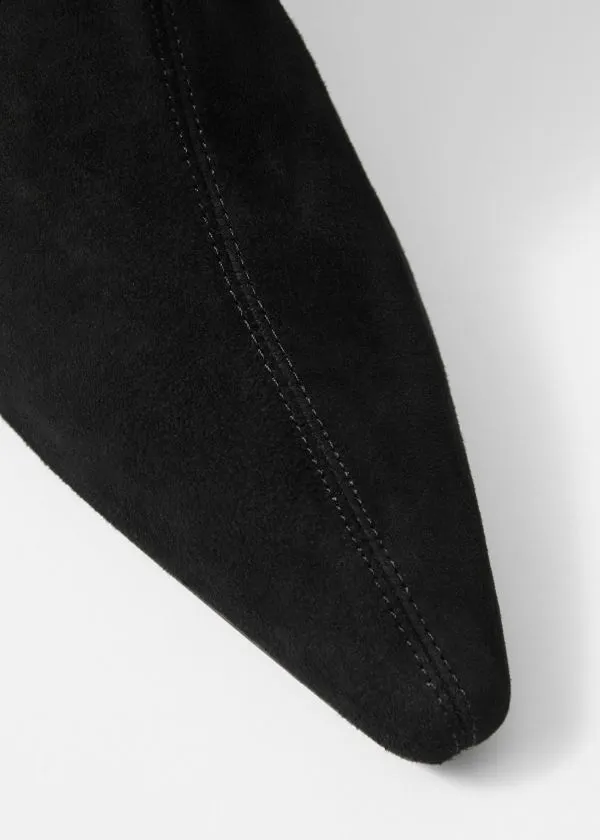 Women Boots and Other Stories StretchLeather Ankle Boots Black Suede