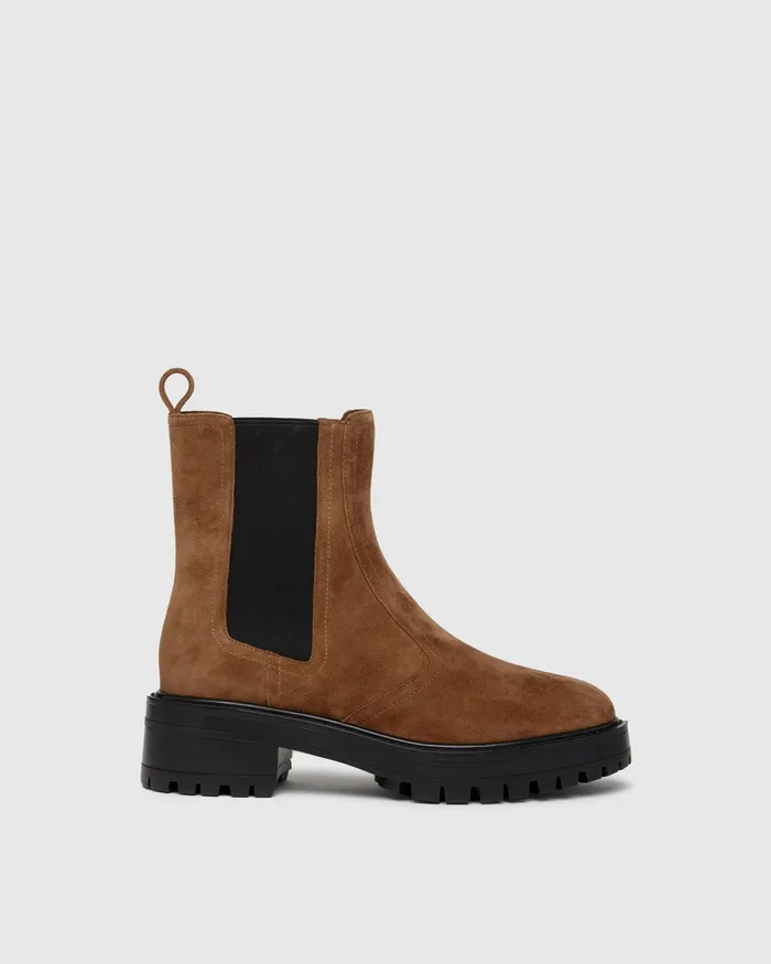 Women Boots PAIGE Bowie Ankle Boot 8211 Truffle Suede