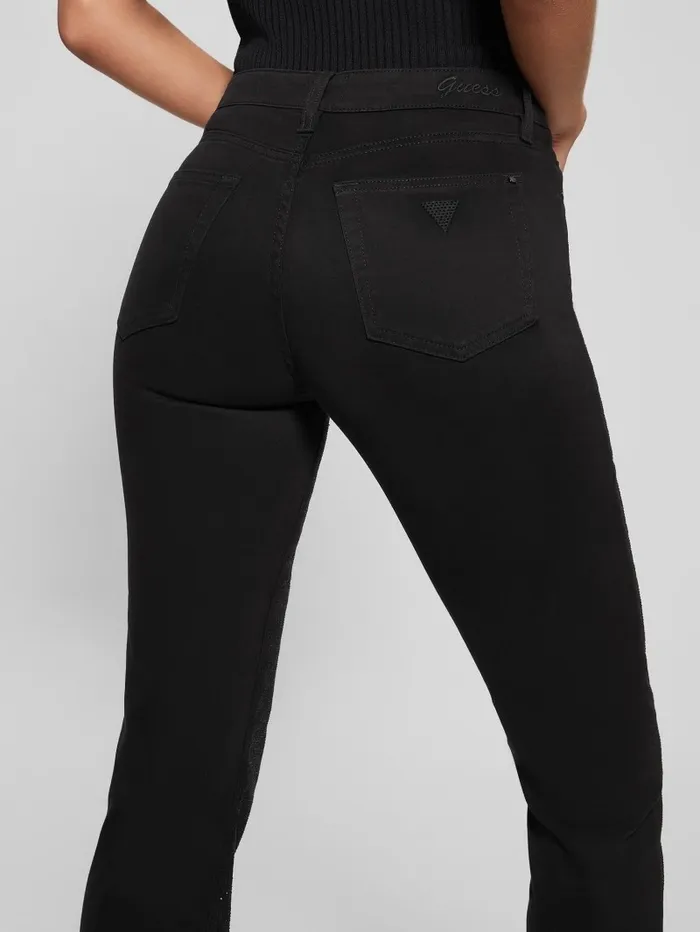Women Bottoms GUESS Girly Satin Pants Black