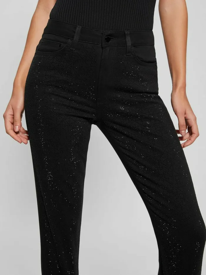 Women Bottoms GUESS Girly Satin Pants Black