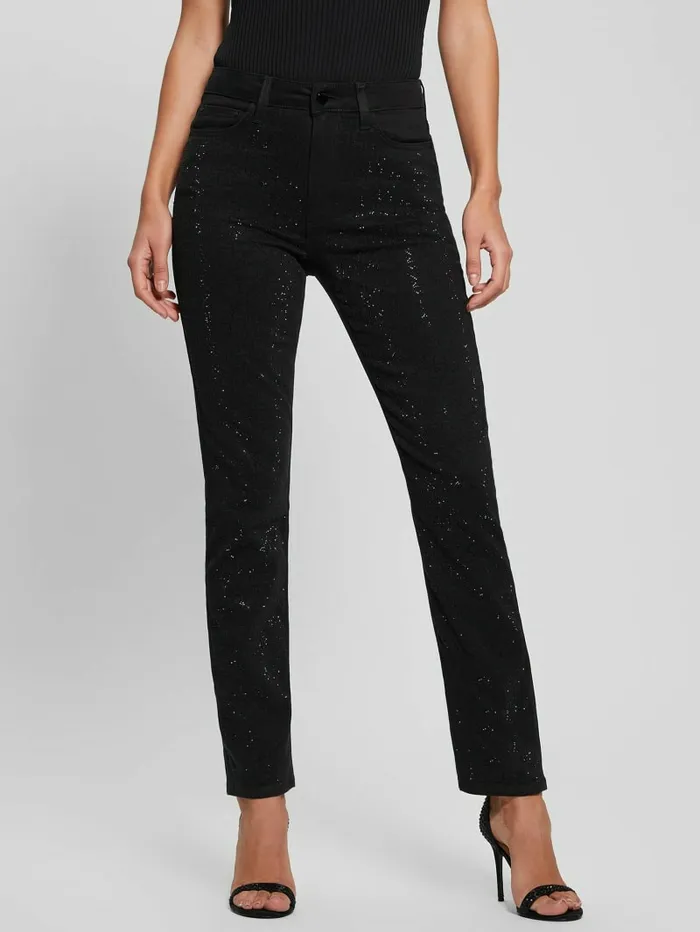 Women Bottoms GUESS Girly Satin Pants Black