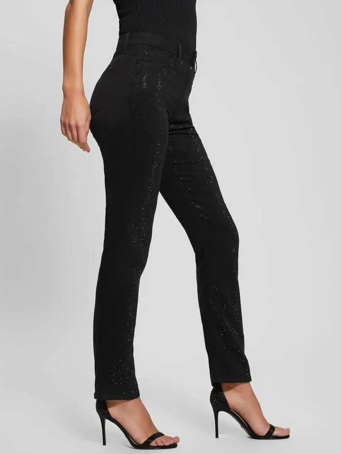 Women Bottoms GUESS Girly Satin Pants Black